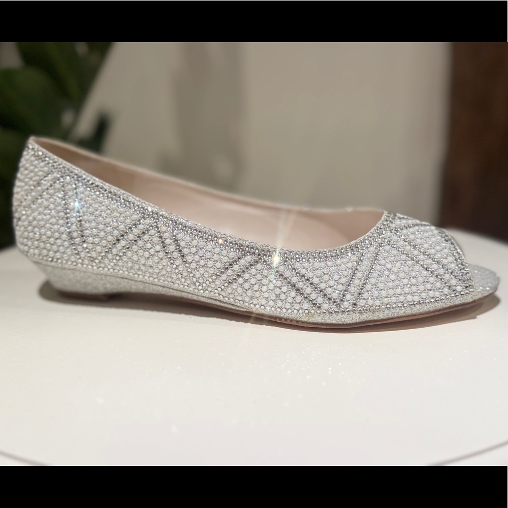 David’s Bridal Pearl & Crystal Wedding Flats